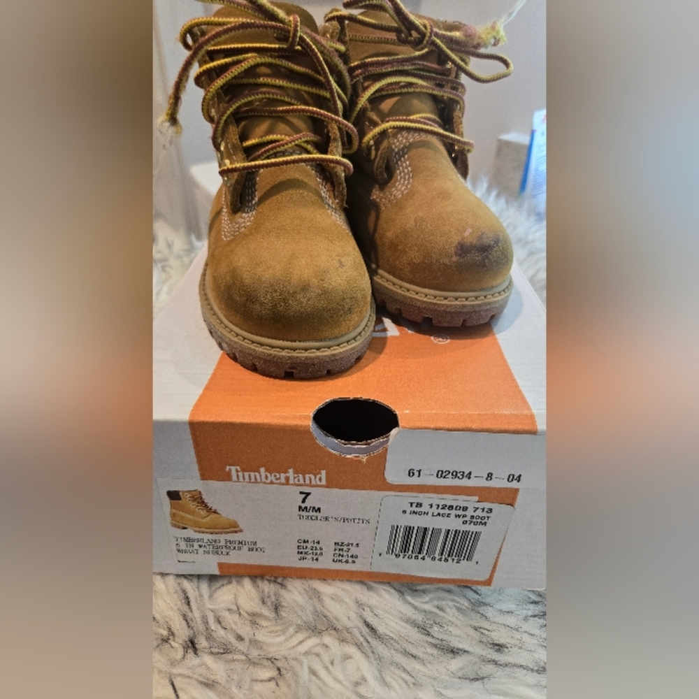 Timberland Wheat Brown Kids Lace-Up Suede Boots